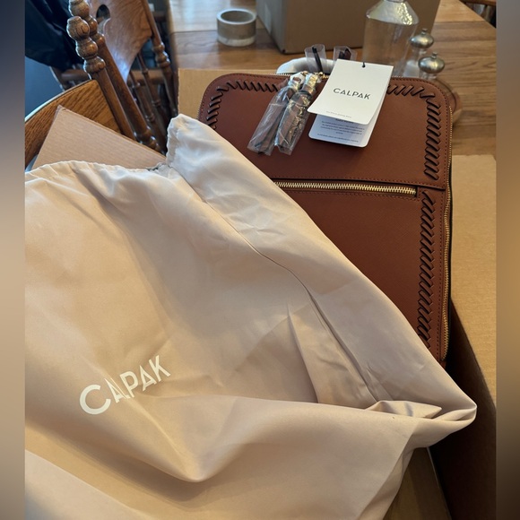 NWT tags CalPak Vegan Leather 15” Kaia backpack in Ginger - Picture 1 of 4